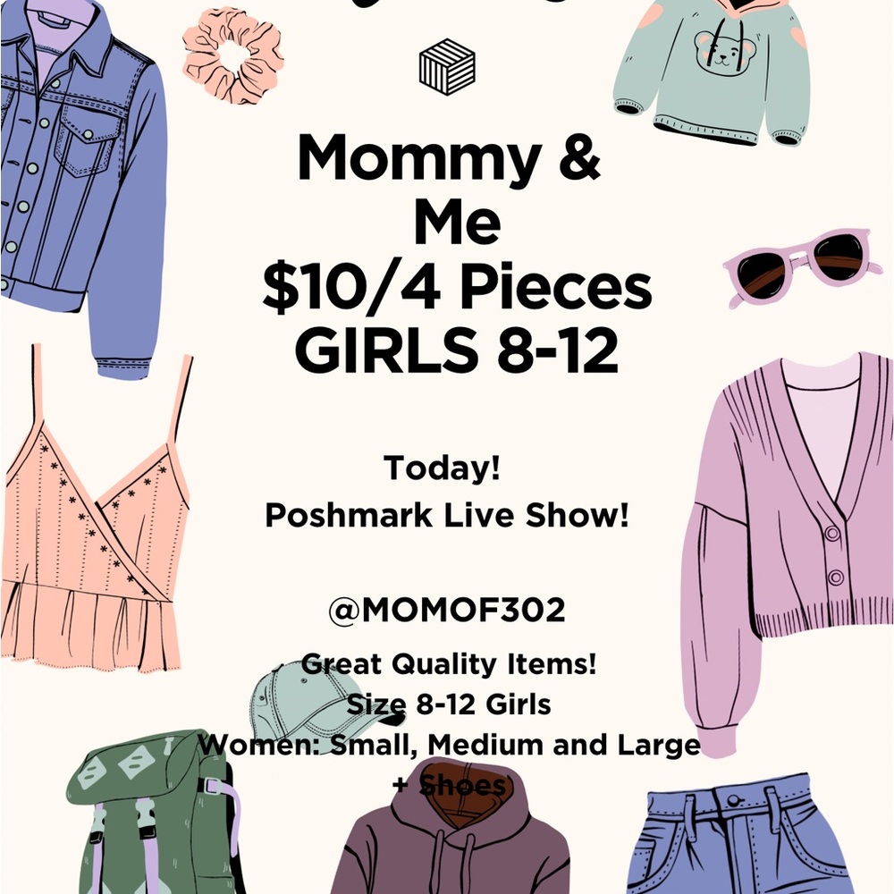 Mommy & Me Girls' 4-Piece Mix (Girls 8-12) - Assorted Pink & Lavender